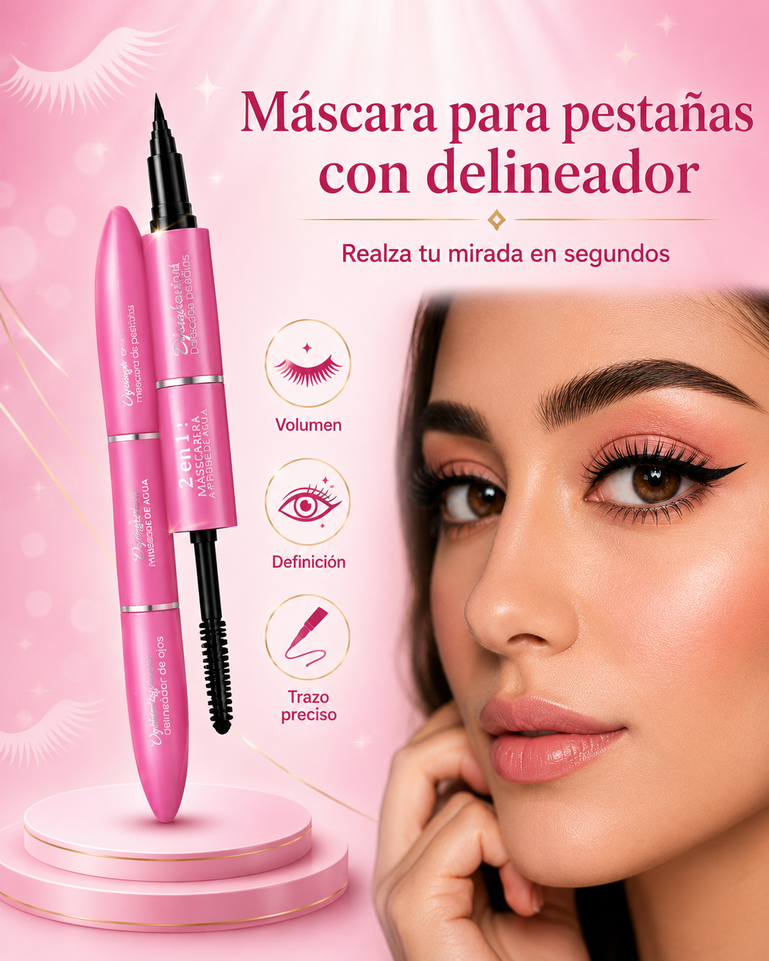 Máscara de Pestañas con Delineador 2 en 1