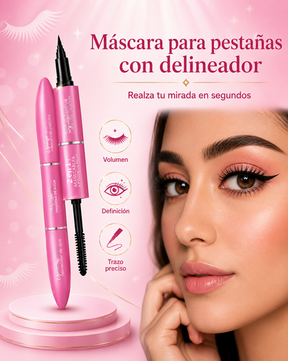 Máscara de Pestañas con Delineador 2 en 1