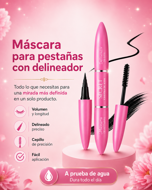 Máscara de Pestañas con Delineador 2 en 1