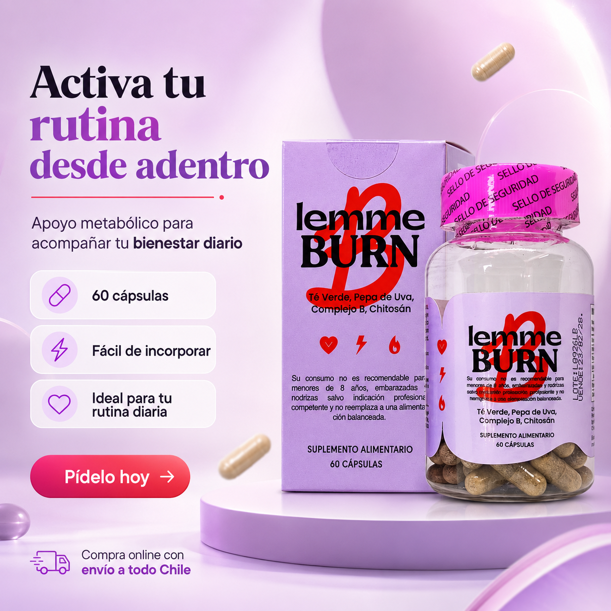 Lemme Burn® 60 Cápsulas | Apoyo Metabólico y Energía
