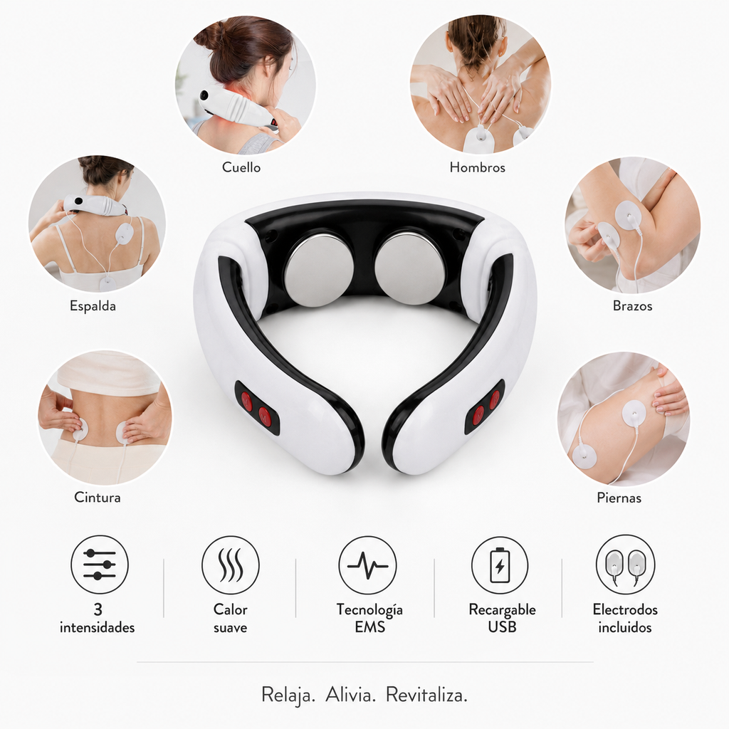 Masajeador Cervical Eléctrico con Electroestimulación — Alivio Cuello